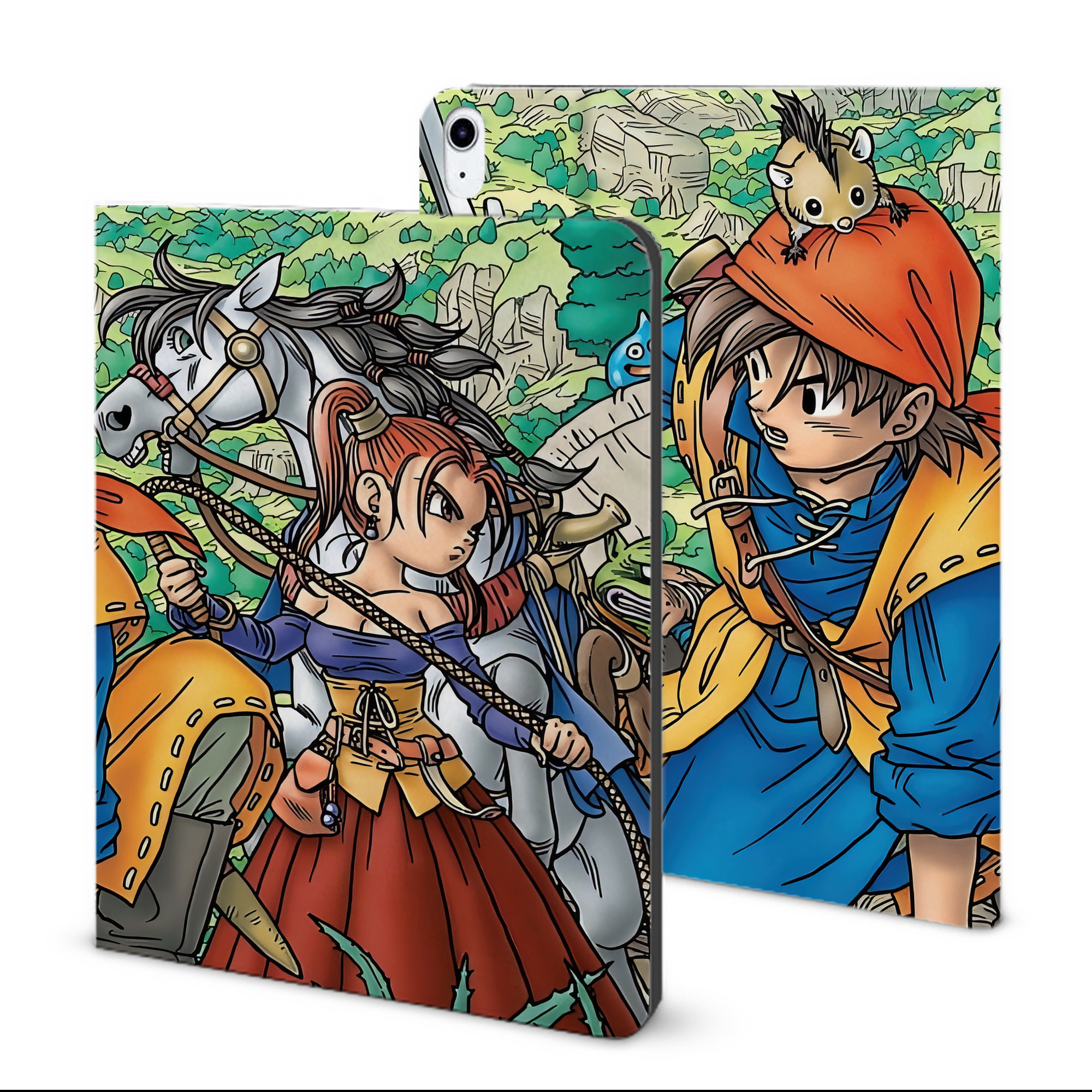 （画像用） ドラゴンクエスト Doragon Kuesuto Dragon Quest IPad ケース ブック型 PUレザー TPU 耐衝撃 軽量 薄型 ペン収納なし 全面保護 IPad 各モデル対応